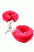 Manette con Bracciali in Peluche Rosse