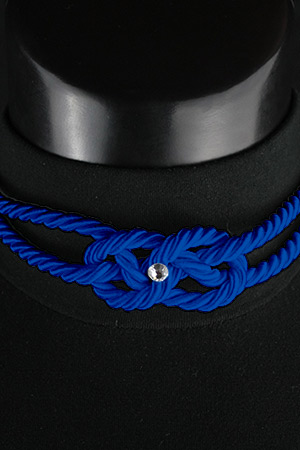 Bondage Collana con Swarovski Blu